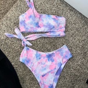 Pastel tie dye bikini set